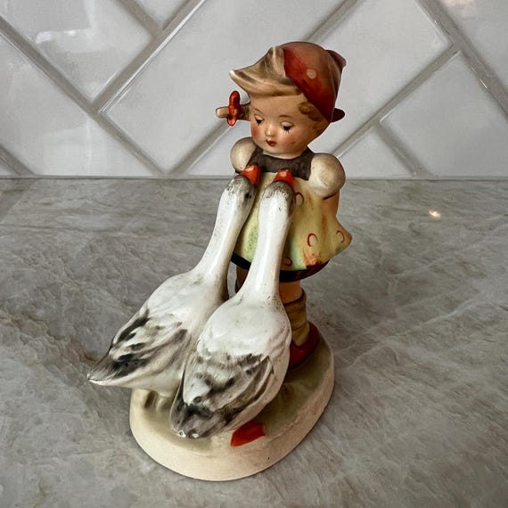 Authentic 4" Goose Girl Hummel Figurine – Vintage German Porcelain, Collectible, Hand-Painted, Perfect for Display & Collecting