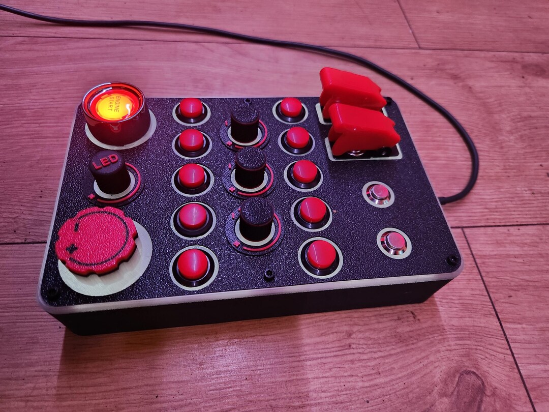 27 Function Button Box for PC Sim Racing With Adjustable Back Lighting ...