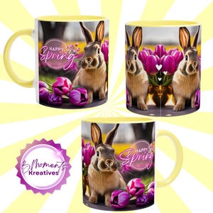Funny Bunny Happy Spring Mug Spring, Easter, Easter Style Easer Mug, Easter design, Easter design, Easter gift, mug for Easter