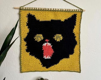 Vintage Cat Crochet Tapestry Pattern