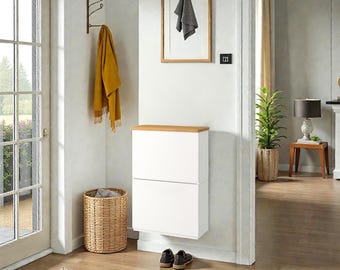 IKEA Trones, pannello in legno per scarpiera, piano superiore in legno massello, 1 modulo, tavola in legno massello, finitura naturale o oliata. Realizzato a mano in Spagna.