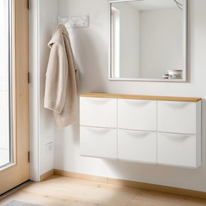 IKEA Trones, decoratief paneel voor schoenenrek, hoes voor 3 modules, structuurpaneel met houteffect. Handgemaakt in Spanje.