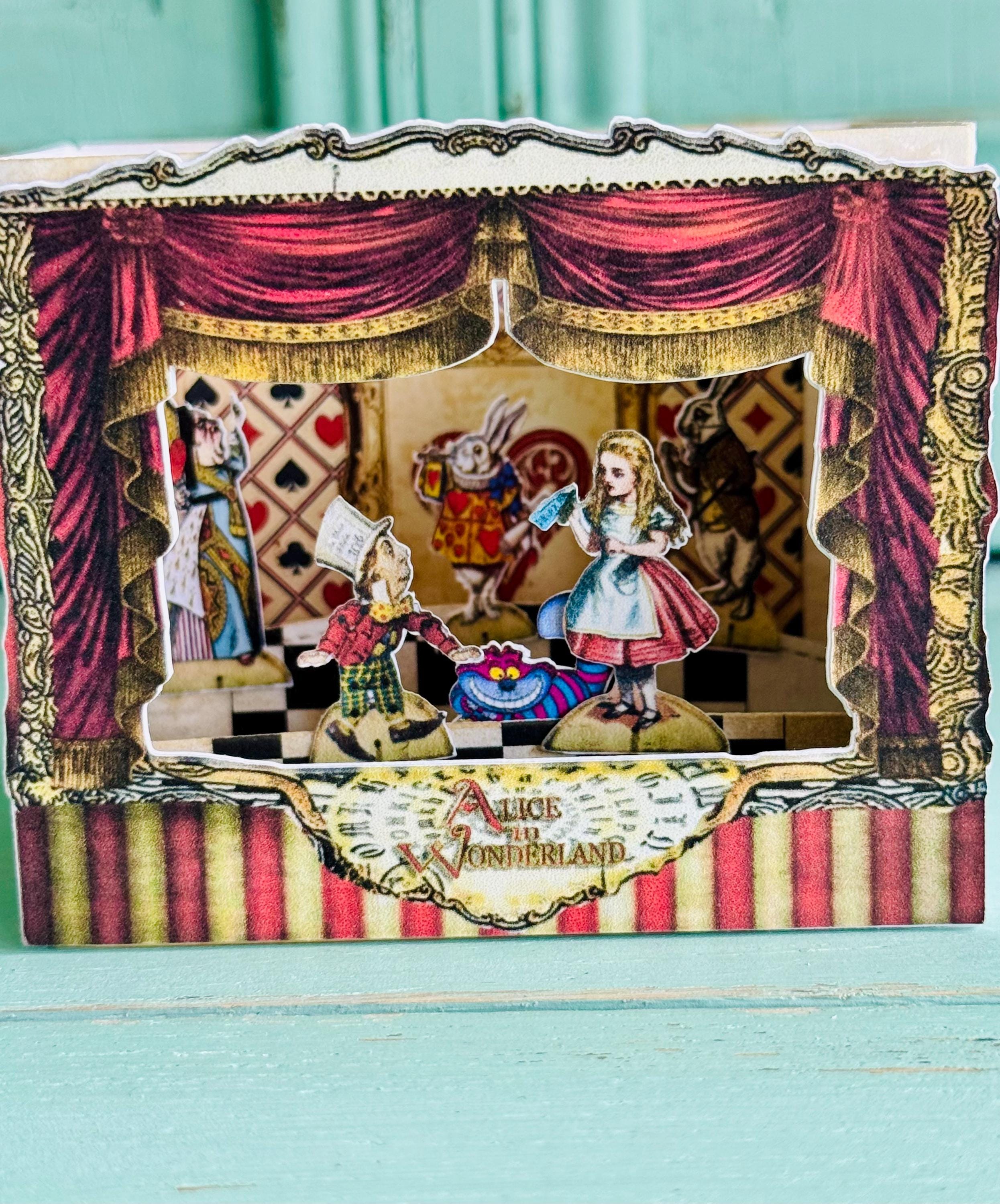 Miniature Alice in Wonderland Theatre Shadow Box Paper Art. - Etsy