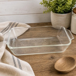 Anchor Hocking 441 Glass Baking Dish Vintage 10” Rectangular Casserole w Handles | Clear Oven Safe Bakeware USA