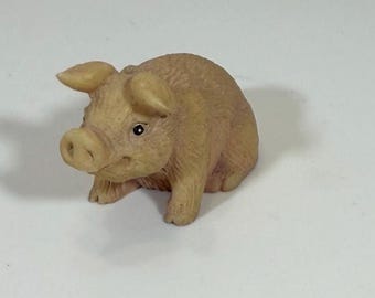ヴィンテージ陶器製豚の置物 – 手描きの農家風装飾、1980年代 - Etsy 日本