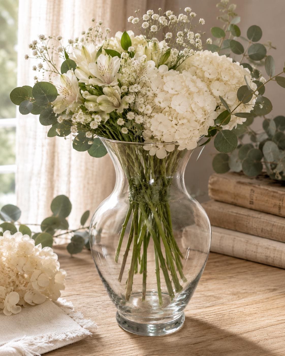 Clear Glass Flared Vase