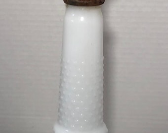 Vintage Milk Glass Hobnail Table Lamp White Glass Lamp Cottage Decor Bedside Lamp Mid Century Lighting Accent Lamp AS IS Crack Base