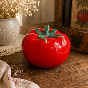 Decoração de Cozinha Vintage em Cerâmica com Tomates – Pote/Peça Decorativa em Formato de Tomate Ashland Outono Automne