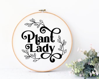 Plant Lady Embroidery Pattern| Beginner Embroidery PDF | Embroidery Pattern PDF, digital hand embroidery pattern