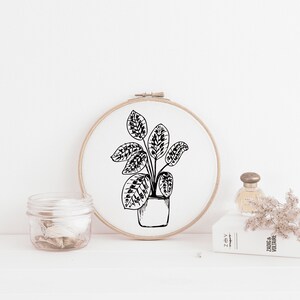 Prayer plant Embroidery Pattern | Embroidery Pattern PDF, Embroidery Pattern Download, digital hand embroidery pattern