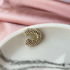 Silver Beaded Ear Cuff, Adjustable Non Pierced Earring, Elegant Boho Accessory, Dainty Beaded Earcuff, vibrant earrings as a gift