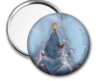 Glinda- pocket mirror, cute birthday gifts, whimsical art,party favor