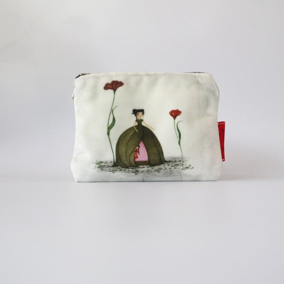 VELVET MAKE-UP POUCH SMALL OFF WHITE VELVET MAKE-UP POUCH SMALL OFF WHITE