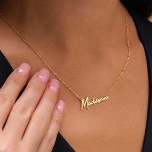 Personalized Name Necklace, Gold Name Necklace, Custom Name Necklace, Personalize Gold Name Necklace, Script Name Necklace, Mothers Day Gift