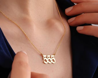 Custom Angel Number Necklace, 111, 222, 333, 444, 555, 666, 777, 888, 999, Personalized Gift, Personalized Angel Number, Mothers Day Gift