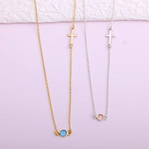 Cross Birthstone Necklace, Birthstone Cross Necklace, Mothers Day Gift, Mama Cross Necklace, Personalized Birthstone Necklace, Mama Necklace