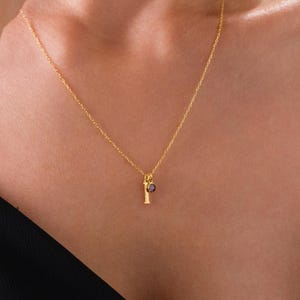 Collar inicial con piedra de nacimiento, collar con piedra de nacimiento inicial, collar con inicial personalizado, collar con piedra de nacimiento personalizado, regalo del día de la madre