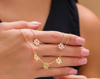 Paw Print Name Necklace, Minimalist Paw Necklace, Engraved Paw Print Name Necklace, Personalized Tiny Dog Paw Necklace, Pet Keepsake Jewelry