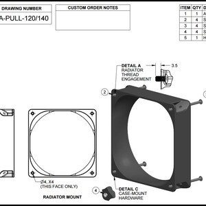 PC Fan Radiator AIO Spacer, 120 140 240 280 360 420mm Rad X 120/140mm ...