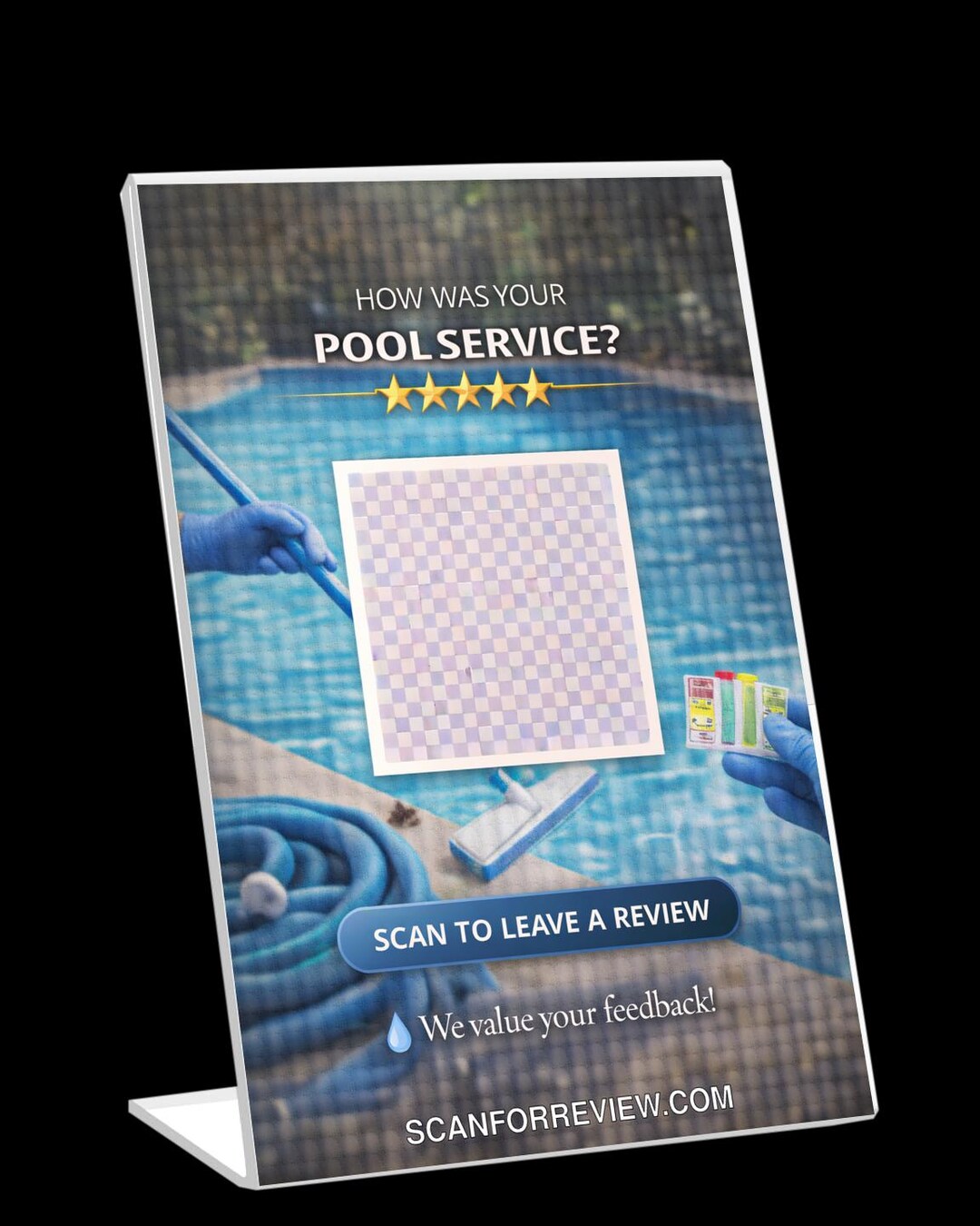 Google Review QR Code Stand – Pool Cleaner Countertop Sign - Etsy