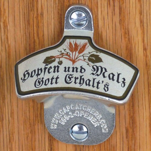 German Wall Mount Bottle Opener German Bottle Cap Catcher Etsy