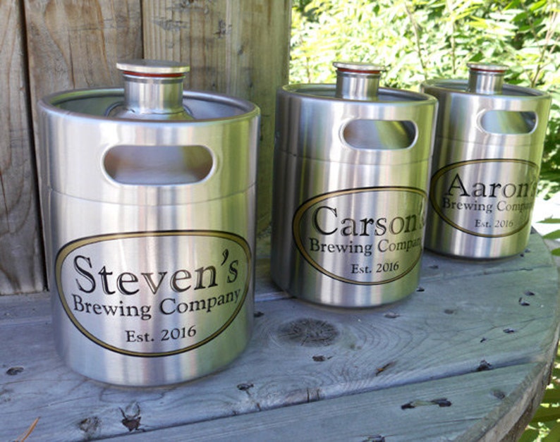 Personalized MiniKeg Beer Groomsmen Gift 64 oz Stainless Etsy