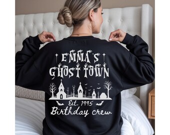 Ghost Haunted 30th Birthday Shirts - 1995 Personalized Spooky VSCO Unisex Tee Sweatshirt | Trendy 30th Halloween Birthday Party Matching Top