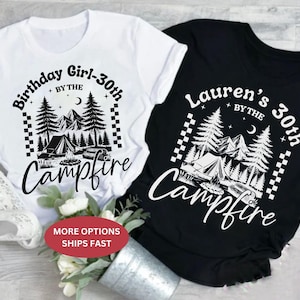 Personalized Camping 30th 40th Birthday Shirt • Custom 30th Birthday Sweatshirt • Outdoor Camping Party Tops • Unisex Adventure Birthday Tee