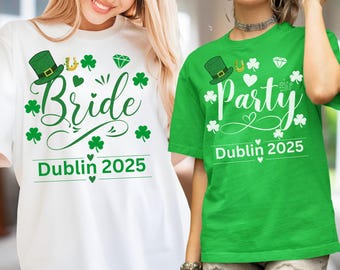 Trendy 2025 St Patricks day Shirts for Hen Party Coquette themed Funny St Patty Hen do Tee Shirt Sweatshirt gifts for Team Bride Bridesmaid