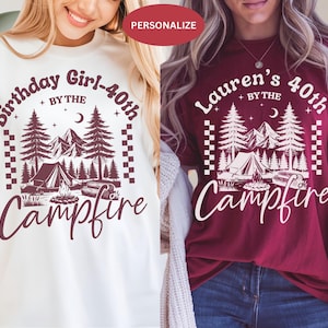 Personalized Camping 30th 40th Birthday Shirt • Custom 40th Birthday Sweatshirt • Outdoor Camping Party Tops • Unisex Adventure Birthday Tee