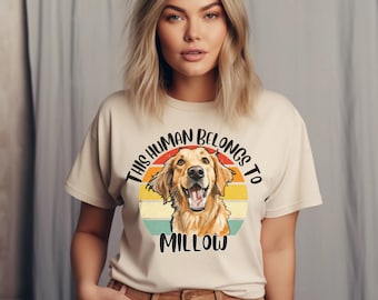 Personalized Golden Retriever Dog Owner Shirt for Men Women, Custom Summer gifts for Golden Retriever Mom Dad, Retro Golden Retriever Shirt