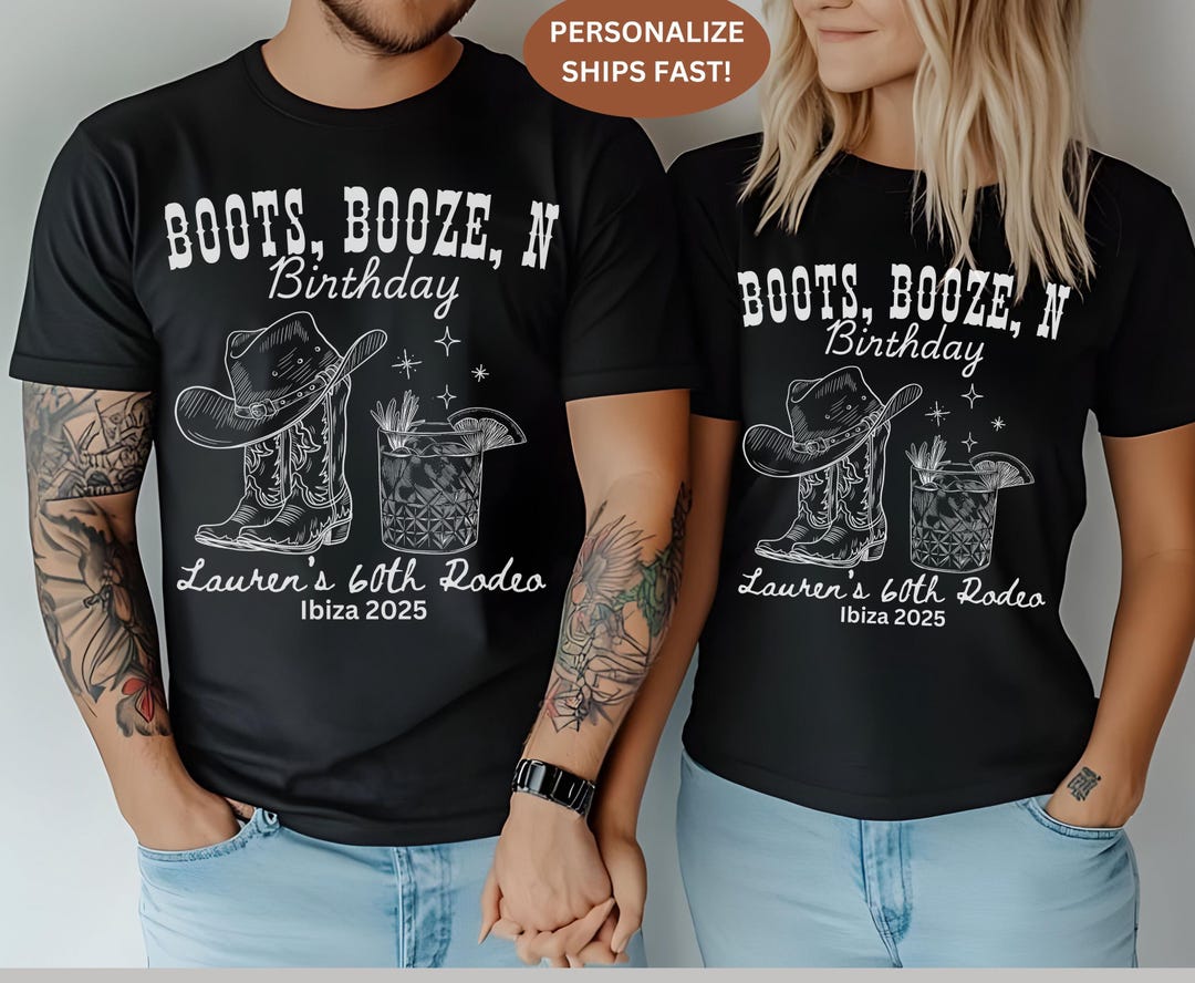 Custom 60th Western Themed Shirt 60th Birthday Matching Rodeo Tee ...