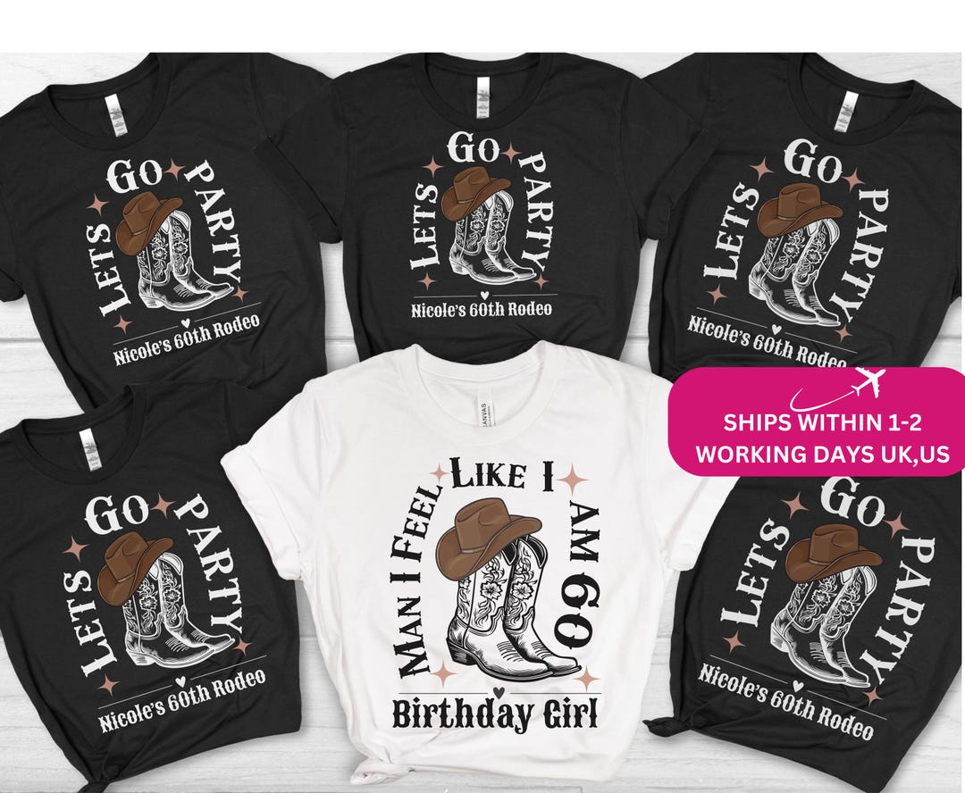 Custom 60th Western Themed Shirt 60th Birthday Matching Rodeo Tee ...