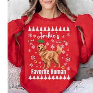 Gepersonaliseerde golden retriever kerstshirt voor mannen vrouwen custom retriever moeder cadeaus voor kerst hondenliefhebbers cadeau hond moeder T-shirt trui