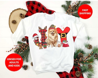 Unisex Russian Toy Christmas Shirts for Men Women - Joy Dog Mom Dad Shirts - Cozy Russian Toy Dog Mama Festive Xmas Tee Sweatshirt Hoodie