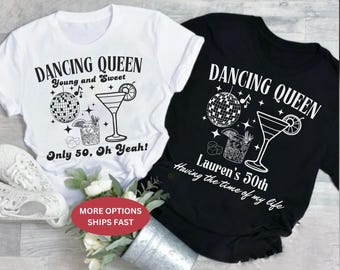 Personalized 50th Disco Birthday Party Unisex Shirts Custom 50 Fabulous Disco Ball Birthday Shirt Disco 50th Birthday Hoedown Matching Gifts