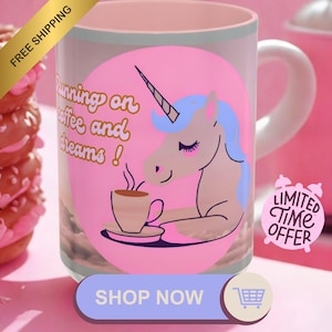 Unicorn Coffee Mug - Cute Coffee Lover Gift,Gift For Best Friend Woman, Perfect Mother's Day Gift, Housewarming Ceramic Tea Cup ,Ceramicist