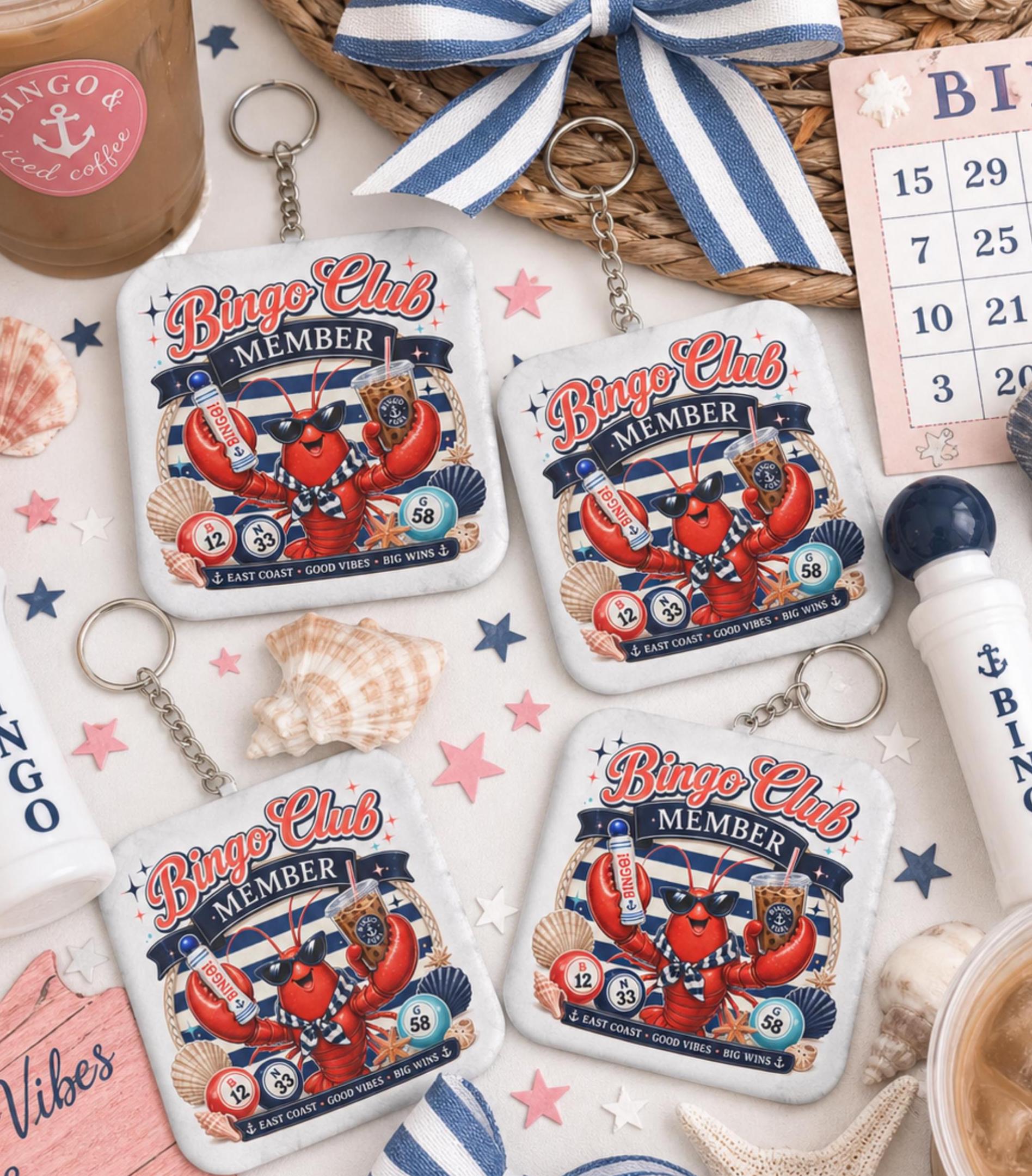 Bingo Club Member Custom Shape Mini Plush Keychain | Lobster Bingo Ball ...