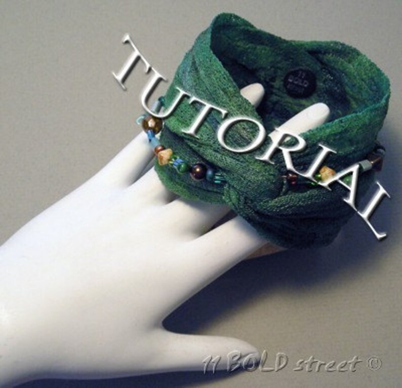 TUTORIAL Liquid Polymer Clay Gauze Fiber Bangle Bracelet DIY PDF Download image 3