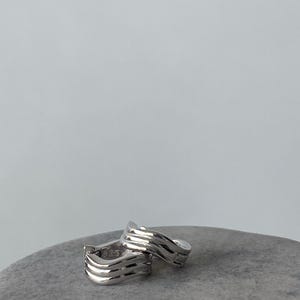 Wave Huggie Earrings | Silver