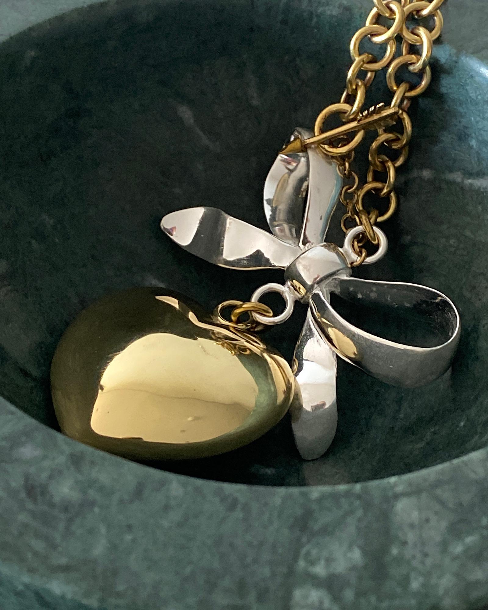 ★ENGBROX★ briana ribbon heart necklace EBNL24023 Designer fashion, Seoul-fully created | W Concept