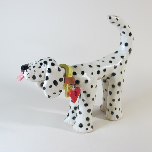 Dalmation Dog - housebroken - no trouble - hand sculpted pet for your desk :-)