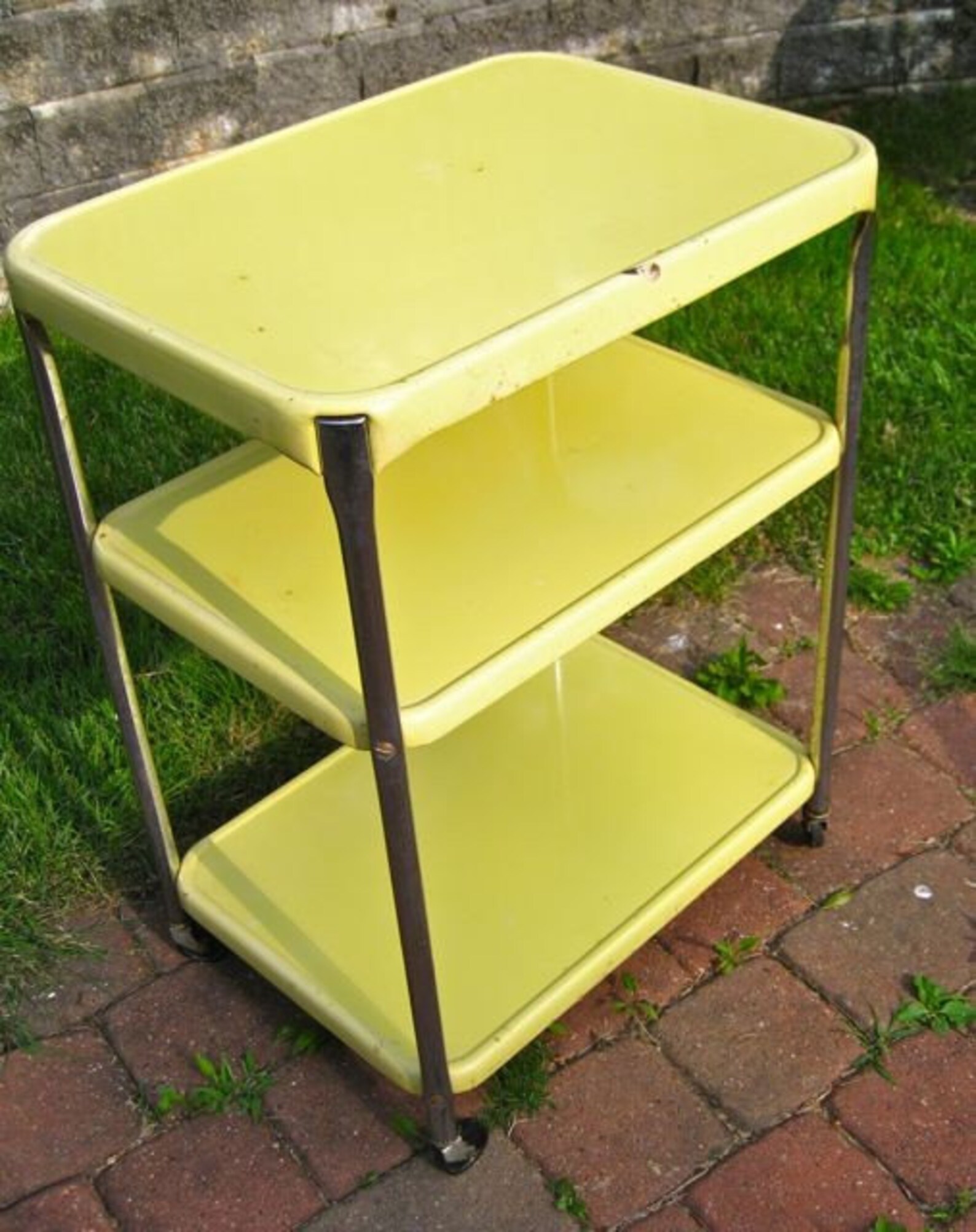 Vintage Cosco Enameled Metal Rolling Cart Etsy