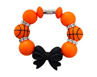 Basketball Stanley Cup Charm, Stanley Cup Accessories, Basketball Bow Stanley Cup Charm, Gift For Her, Stanley Tumbler, Water Bottle Charm