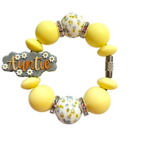 Stanley Handle Charm | Auntie Stanley Charm | Boho Stanley Charm | Floral Stanley Cup Charm | Stanley Accessories | Butter Yellow | Auntie