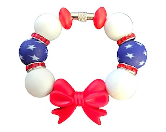 Star Spangled Stanley Handle Charm, Stanley Accessories, Gift For Her, Stanley Charm, Bogg Bag Charm, Stanley Bracelets, Bow Stanley Charm