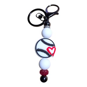 Llavero de béisbol / Dije para bolso de béisbol / Dije para bolso Bogg / Dije para cartera / Mamá deportista / Pequeñas ligas / Béisbol de viaje / Béisbol de club /