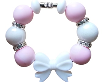 Pink Amethyst Calacatta Stanley Cup Charm, Stanley Cup Accessories, Pink Marble Stanley Cup Charm, Pink Bow Coquette Stanley Cup Charm