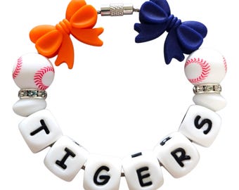 Tigers Baseball Stanley Cup Charm, Stanley Cup Accessories, Bow Detroit Baseball Stanley Handle Charm, Motor City Kitties Stanley Tumbler