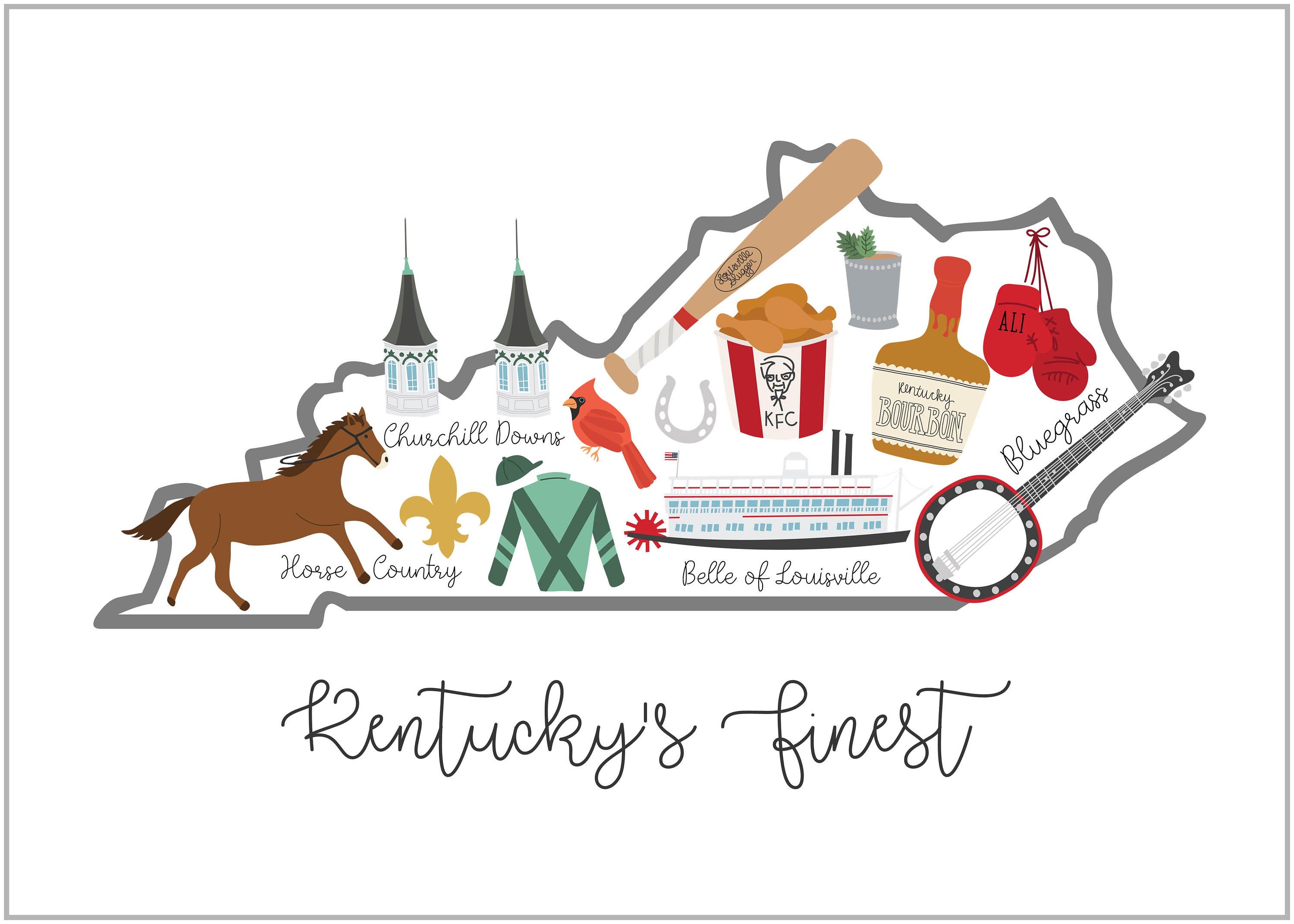 Kentucky's Finest Note Cards Greeting Cards set of 10 Etsy